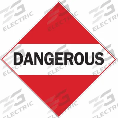BRADY Container Placard: Dangerous, 10 3/4 in x 10 3/4 in, 10 3/4 in Label Ht