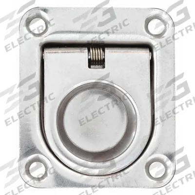 MONROE PMP Recessed Folding Pull Handle: Unthreaded Holes, Stainless Steel, Silver