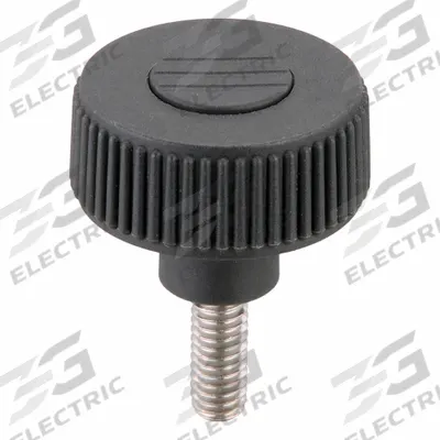 KIPP Hand Knob: Knurled, Plastic w/ SS Thread, 5/16"-18 Thread, 20 mm Thread Lg - Knurled Knobs with Threaded Stud