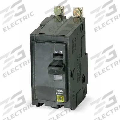 SQUARE D Miniature Circuit Breaker: 110 A, 120/240V AC, Single Phase, 10kA at 120/240V AC - QOB Series, Bolt-On Square D Miniature Circuit Breakers