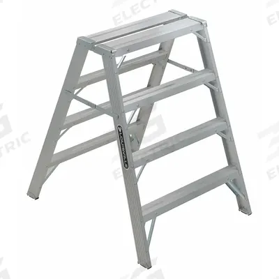 LOUISVILLE LADDER Step Stool: 4 Steps, 4.1 ft Overall Ht, 300 lb Load Cap - Dual-Side Access Folding Step Stools
