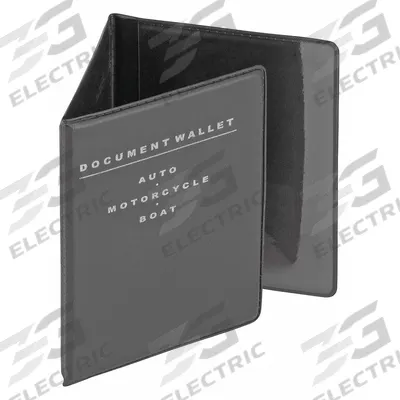 BELL Tri-Fold Document Wallet: Document Holder, Vinyl, Black, 7 in Overall Ht - Vehicle Document Holders