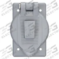 HUBBELL WIRING DEVICE-KELLEMS Weatherproof Cover: Reinforced Thermoplastic Polyester, 1 Gangs, Gray (MPN WP2). Key specifications — Brand: HUBBELL WIRING DEVICE-KELLEMS; Color: Gray; Compatible with Product Type: Flanged Devices; Mounting Orientation: Vertical.