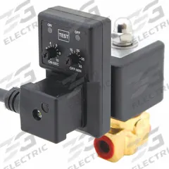 SPEEDAIRE Timed Electric Auto Drain Valve: 1/4 in NPT Pipe, 1/8 in Drain, 1 gpm, 115 V (MPN 38XR85). Key specifications — attr294755: SPEEDAIRE; attr292031: 0.5 sec to 10 sec.