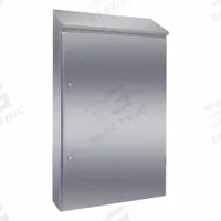 RITTAL Sloped Top Enclosure: 304 Stainless Steel, 55 in x 31 in x 12 in, NEMA 1/12/13/3/3X/4/4X (MPN 1317600). Key specifications — Brand: RITTAL; Closure Method: 1/4-Turn Latch; Enclosure Material: 304 Stainless Steel; Knockouts: Not Included.