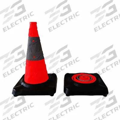 MUTUAL INDUSTRIES Traffic Cone: MUTCD, 18 in Cone Ht, Orange, Engineer, Nylon, Blank - Collapsible Traffic Cones for Roadway Use