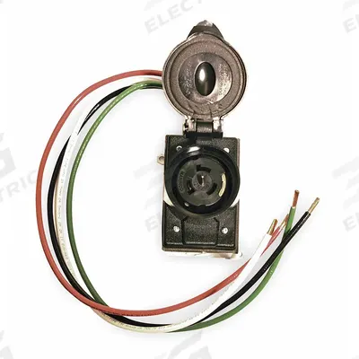 SOUTHWIRE Prewired Receptacle: 125/250V AC, CS6369, Bare Wire, 6 AWG Wire Size - Prewired Receptacles
