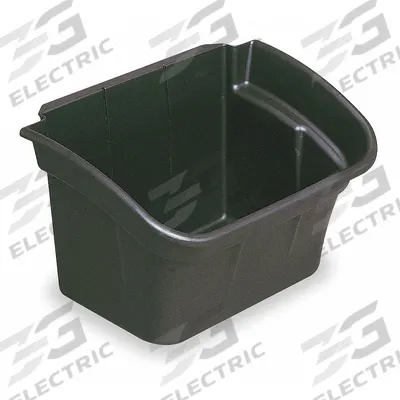 RUBBERMAID COMMERCIAL PRODUCTS Bin: 30 lb Cap, High Gloss, Black - Bins & Baskets for Utility Carts with Plastic or Wire Shelves