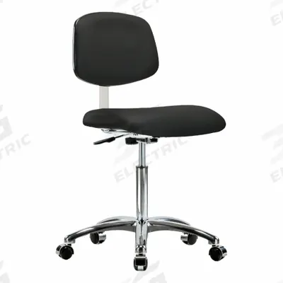 APPROVED VENDOR Cleanroom Task Chair: Vinyl, Armless, Ht Range 21 1/2 in to 29 in, 18 1/2 in Seat Wd - Vinyl Cleanroom Chairs