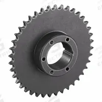 TSUBAKI Sprocket: For 60 Chain, 40 Teeth, 9.56 in Pitch Dia, 9.98 in Outside Dia, Steel (MPN 60Q40). Key specifications — Brand: TSUBAKI; Required Bushing Series: Q1.
