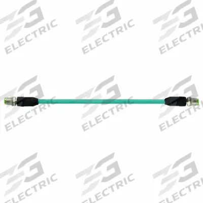 MURRELEKTRONIK Cordset: Cat5, M12 Male Straight x M12 Male Straight, 5 m Lg, TPE, Blue - M12 Connector to M12 Connector Cordsets