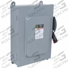 SQUARE D Safety Switch: Non-Fusible, 60 A, Three Phase, 600V AC, Galvanized Steel, Indoor/Outdoor (MPN HU462AWK). Key specifications — attr867131: SQUARE D.