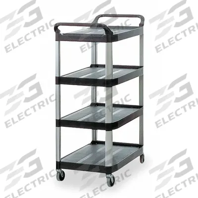 RUBBERMAID COMMERCIAL PRODUCTS Utility Cart: 300 lb, 4 Shelves, 29 in L x 20 in W Self - Service Utility Carts