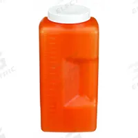 DYNALON Storage Bottle: 2 L, 67.6 fl oz, HDPE, Amber, Square, Opaque, Closure Included, HDPE (MPN 201315-2000A). Key specifications — Body Color: Amber; Brand: DYNALON; Closure Included: Yes; Graduated: Yes.