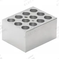 LW SCIENTIFIC Heat Block: Metal, 3 3/4 in Overall Wd, 3 in Overall Lg, 12 Wells, 17 1/2 mm Well Dia (MPN DBP-12PL-1577). Key specifications — Product Type: Dry Block Heater; Includes Thermometer Well: Yes; Material: Metal; Volume Capacity: 6 to 15 mL; Brand: LW SCIENTIFIC.
