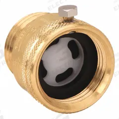 CASH ACME Vacuum Breaker: Female NST x Male NST, For Water Media, 180°F, Brass, Back-Siphonage, NST (MPN 19600-0000LF). Key specifications — Spring Material: Stainless Steel; Check Mechanism Material: Brass; Connection Gender - Side 1: Female; Connection Gender - Side 2: Male; Connection Type - Side 1: NST; Connection Type - Side 2: NST; Seat Material: Buna-N; Includes Freeze Protection: Freeze Protection Included.