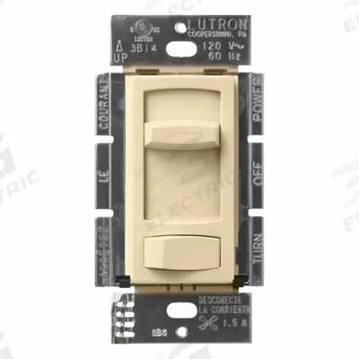 LUTRON Speed Control: Rocker/Single Slide, SPDT, 1 Switches or Dials, 120V AC - Slide Fan Speed Controls