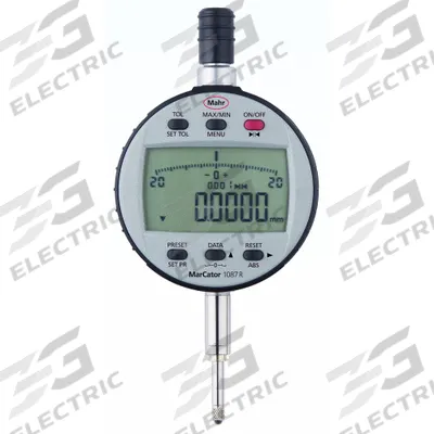 MAHR Digital Indicator: 0 in to 0.5 in /0.001 mm to 12.5 mm, Inch/Metric, 0.002 mm Accuracy - Digital Indicators with Removable Flat Back