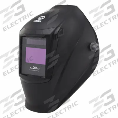 MILLER ELECTRIC Welding Helmet: Auto-Darkening, 3 Arc Sensors, Black, W8-W13, 7.2 sq in - Auto-Darkening Welding Helmets - Solid Color
