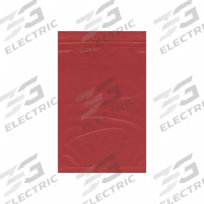 APPROVED VENDOR Packaging Bag: Red, 2 mil Thick, 6 in Wd, 9 in Lg, Hang Hole Not Included - Color-Coding Reclosable Poly Bags