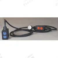 KH INDUSTRIES Power Stringer: 30 ft Lg, 2 Outlet Boxes, 4 Outlets, 12/4, L14-20P Plug, 125/250V AC (MPN PS6DD2-520-B12G-L1420D). Key specifications — Power Indicator: No; NEMA Plug Configuration: L14-20P; Temperature Rating: -40° to 194°F; Brand: KH INDUSTRIES.