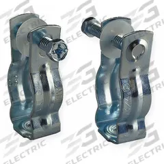 Conduit & Cable Hanger - Screw-On: Galvanized, 2 in Trade Size, CD5B. Key specifications — Color: Gray; Compatible Conduit Trade Size: 2 in; Compatible Conduit Type: EMT; RMC; Compatible Nominal Conduit/Pipe Size: 2 in; Compatible Pipe Size: 2 in; Finish: Galvanized; For Maximum Cable OD: 2.875 in.