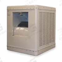 ESSICK AIR Ducted Evaporative Cooler: 1,200 sq ft, 34 1/2 in x 34 1/8 in x 34 1/8 in, 2 in Pad Thick (MPN 2YAE4-2HTK7). Key specifications — Brand: ESSICK AIR; Evaporative Cooler Voltage: 115V AC; Includes Drive Package: Drive Package Included; Drive Package Installation: Assembly Required.
