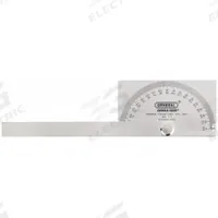 GENERAL Manual-Reading Protractor: 6 in Blade Lg, 0°to 180°, 1° Graduations, +/- 1°0 ft Accuracy (MPN 17). Key specifications — attr1182193: Stainless Steel; attr1182194: +/- 1°0 ft; attr1182195: 6 in; attr1182198: 1°; attr1182218: GENERAL.