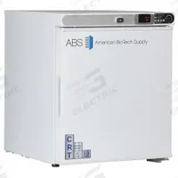 Controlled Room Temperature Cabinet: 115 V, 20°C to 25°C, 17 1/4 in Overall Wd, 19 1/4 in Overall Dp (MPN CRT-ABT-HC-UCFS-0104). Key specifications — Brand: AMERICAN BIOTECH SUPPLY; Voltage: 115 V; Includes: (2) Adjustable Shelves; Door Hinge: Right Hinge.