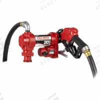 FILL-RITE Electric Drum Pump: 12 V DC, 1/4 hp HP, 20 gpm Max. Flow Rate, Pump with Hose & Nozzle (MPN FR4210HB). Key specifications — Brand: FILL-RITE; Meter: Not Included.