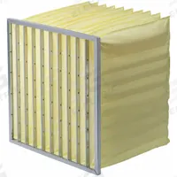 GRAINGER Pocket Air Filter: 24 in x 24 in x 15 in, MERV 15, Yellow, Fiberglass, 10 Pockets (MPN 878PL2). Key specifications — Display Sell UOM: EA; Brand: GRAINGER; Media Material: Fiberglass; Performance Rating: MERV 15.