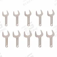 TEKTON Open End Wrench Set: Chromium Molybdenum Steel, Satin, 10 Tools, 15° Opening Angle (Deg.) (MPN WSE90102). Key specifications — attr309745: No; attr309746: Cardboard; attr309754: Satin; attr309753: Chromium Molybdenum Steel; attr309743: 1-11/16 in to 2-1/4 in; attr324938: TEKTON.