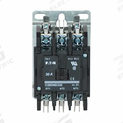 EATON Definite Purpose Magnetic Contactor: 3 Poles, 24V AC, 30 A - Non-Reversing Definite Purpose Contactors