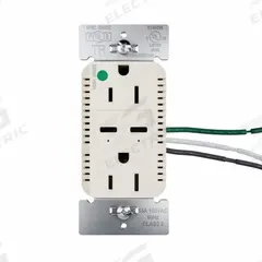 USB Receptacle: Duplex, 5-15R, 2 USB Ports, USB Type C, Light Almond, 125V AC, 15 A (MPN TR15HUSBPD65LA). Key specifications — Brand: LEGRAND.