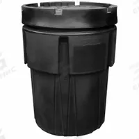 BLACK DIAMOND ECO SOLUTIONS Overpack Drum: Polyethylene, 95 gal, Slide-On Lid, 41 1/2 in x 31 1/2 in (MPN 1195-BD). Key specifications — Drum Material: Polyethylene; Drum Head Type: Open Head; UN Rating Solids: Not Rated; UN Rating Liquids: Not Rated; Interior Lining: Unlined/No Interior Coating; Drum Message Text: None; Closing Ring Material: HDPE; For Holding: Steel Drums.