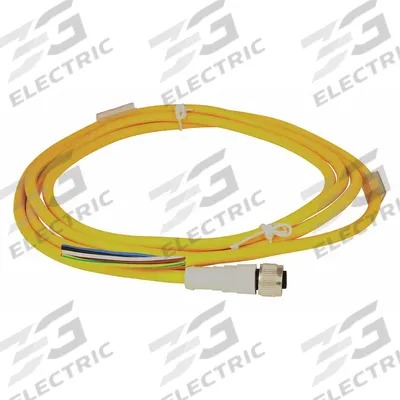 EATON Cordset: 1"-16 Female Straight x Bare Wire, 8 Pins, Black, PVC, 10 m Cable Lg - Single-Ended Cordsets