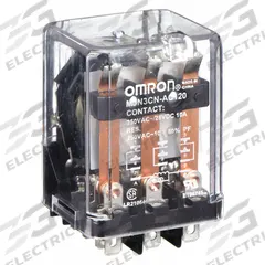OMRON General Purpose Relay: Socket Mounted, 10 A Current Rating, 120V AC, 3PDT, 11 Pins/Terminals (MPN MJN3C-N-AC120). Key specifications — Brand: OMRON; Base Type: Square; Mounting Style: Plug-In; Pin Shape: Round; Electrical Connection: Plug-In; Manufacturer Part Number: MJN3C-N-AC120; Series: MJN Series.