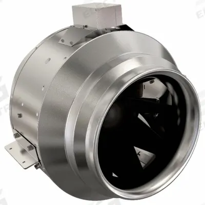 FANTECH In-Line Duct Fan: 2,619 cfm Max., 14 in Duct, 716 W, 120V AC, 1 Ph, IP54 - General Purpose Inline Duct Fans
