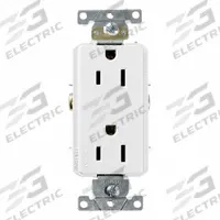 LEVITON Duplex Receptacle Outlet: Duplex, 5-15, White, 125V AC, 15 A, 2 Pole / 3 Wire (MPN 16242-W)