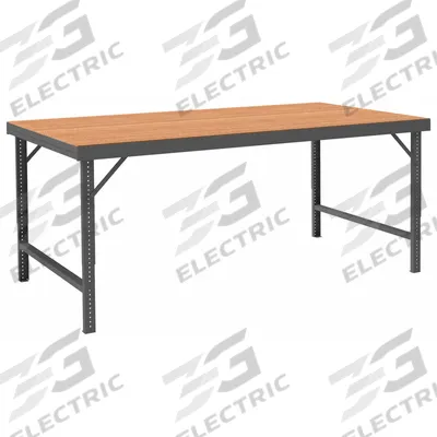 DURHAM MFG Work Table: Adj Ht, Hardboard, 96 in x 30 1/4 in - Engineered Wood-Top Worktables