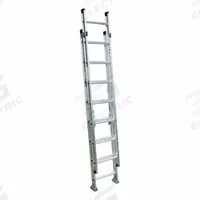 WERNER Extension Ladder: 16 ft Ladder Size, Aluminum, 300 lb Load Capacity, 31 lb Wt, 2 Sections (MPN D1516-2). Key specifications — Color: Silver; Brand: WERNER; Included Features: Rope and Pulley; Removable Fly: Removable.