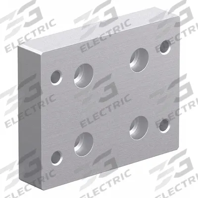 80/20 Base Plate: 15 Series, Aluminum, 3 in x 3/4 in x 3 3/4 in, Drop-In, Quad - Base Plates for Plate Casters