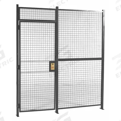 WIRECRAFTERS Woven Partition Cage: 10 ft W x 2 in D 10 ft H, Gray, 1 Sides - WireCrafters Woven-Wire