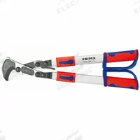 KNIPEX Ratchet Cable Cutter: Multi-Component Handle, Shear, For 1 1/2 in Max Dia Data Cable (MPN 95 32 038). Key specifications — attr324789: KNIPEX; attr308384: Shear; attr308389: Multi-Component; attr308391: MCM 550.