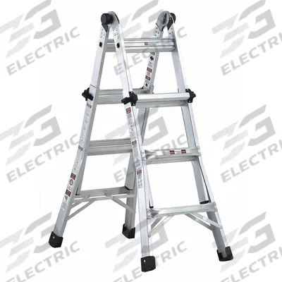 LOUISVILLE LADDER Combination Ladder: 4 Configurations, Aluminum, 300 lb Load Capacity - Staircase & Extending Multifunction Ladders