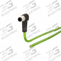 METZ CONNECT M12 Cable: Cat5/PROFINET, M12 Plug Male Right Angle x Bare Wire, 10 m Lg, PUR, Green, D (MPN 142M1D90100). Key specifications — Brand: METZ CONNECT; Cable Jacket Color: Green; End 1 Coding: D; End 2 Coding: D; IP Rating: IPX8; Performance Category: Cat5; PROFINET.