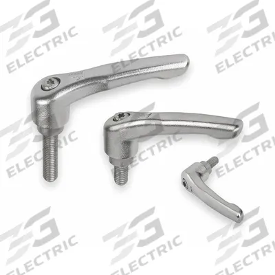 KIPP Adjustable Handle: SS, 1/2"-13 Thread, 25 mm Thread Lg - Corrosion-Resistant Teardrop-Style Adjustable Handles with Threaded Stud