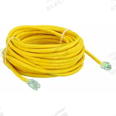 APPROVED VENDOR Extension Cord: Outdoor Use, 100 ft Lg, Outlet, 5-20P, 10/3, SJTOW, Yellow, 125V AC (MPN 4FZZ8). Key specifications — Brand: APPROVED VENDOR; Temperature Rating: -58° to 194°F; NEMA Plug Configuration: 5-20P.