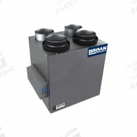 Energy Recovery Ventilator: Top Port, 133 cfm @ 0.400 in SP, 80% Max. Efficiency, Variable Speed (MPN B160E75RT). Key specifications — Brand: BROAN; Nameplate Voltage: 120V AC; Defrost Type: Recirculation; Electrical Connection: Plug-In; Number of Speeds: Variable.