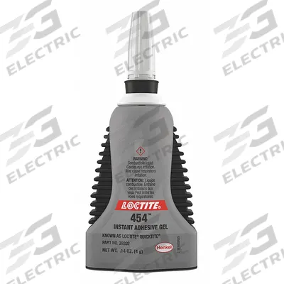 LOCTITE Instant Adhesive: 454, Rubber, 0.14 fl oz, Bottle, Clear, Thin Liquid - Instant Adhesives for Rubber & Leather
